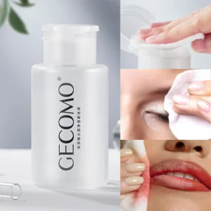 GECOMO Hyaluronic acid makeup remover-3-in-1 Eye, Lip, and Face Cleanser，Gentle, Suitable for Sensitive Skin, Pump Bottle