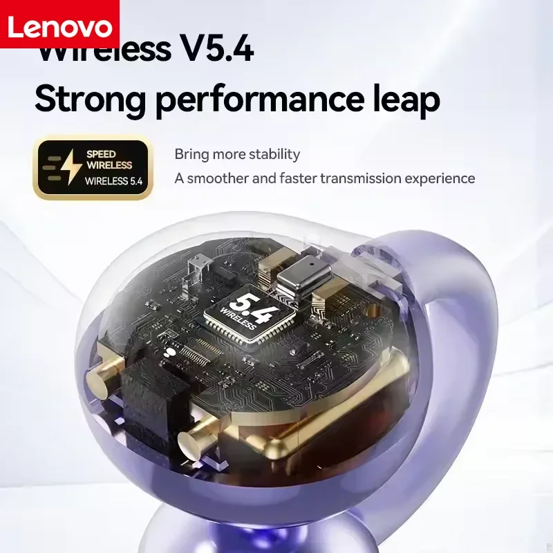 Lenovo Bluetooth Headset Features IPX5 Waterproof and Leak-proof Technology, 9D Stereo Sound, and 24-hour Comfortable Wear. - Image 5