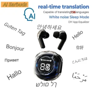 Overseas Travel AI Translation Earbuds Magic APP 156 Languages Real time Translator Meeting Summary Bluetooth Business Headset
