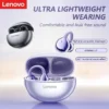 Lenovo Bluetooth Headset Features IPX5 Waterproof and Leak-proof Technology, 9D Stereo Sound, and 24-hour Comfortable Wear.